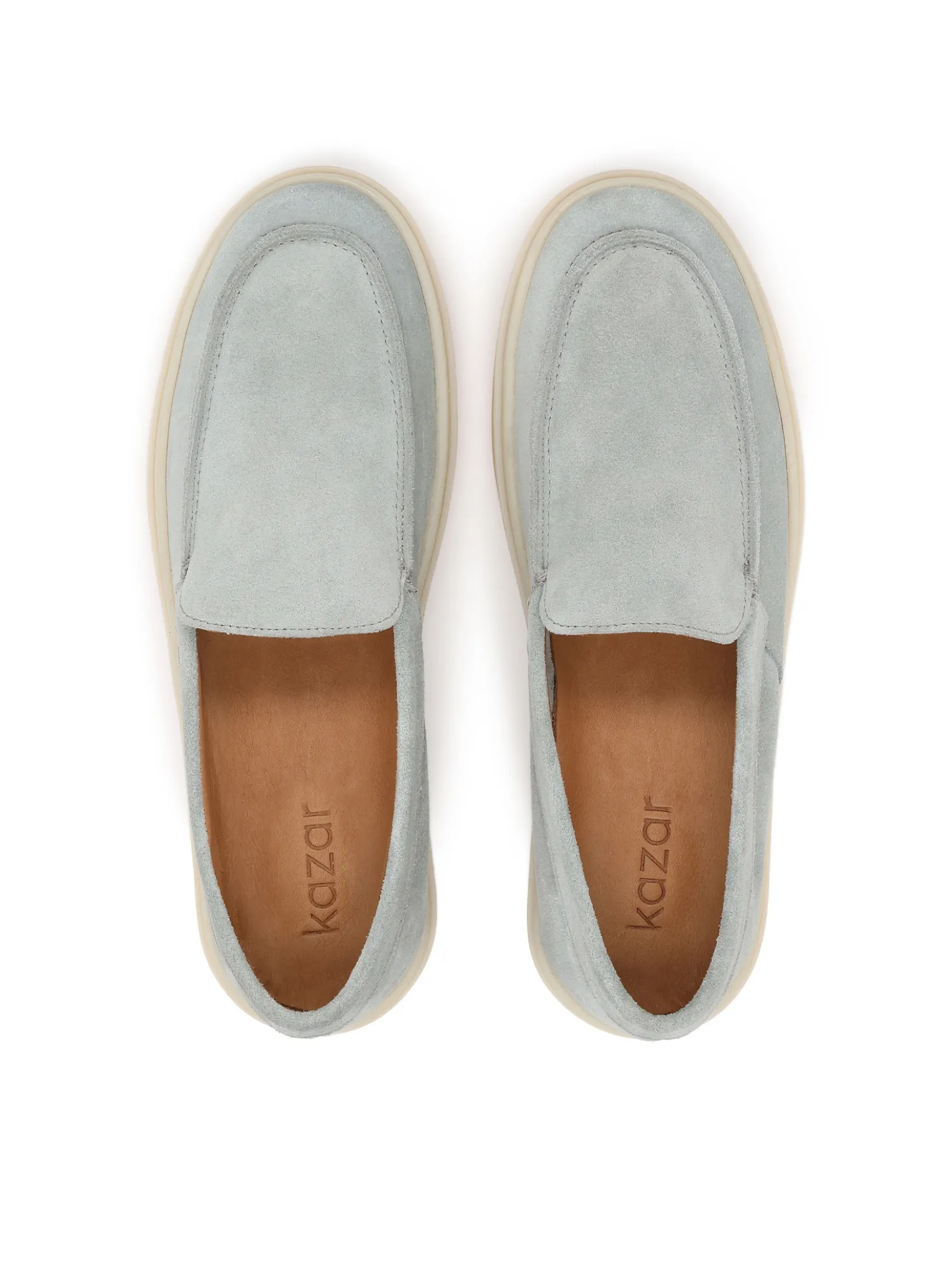 Szare loafersy na podeszwie typu sneakers z zamszu