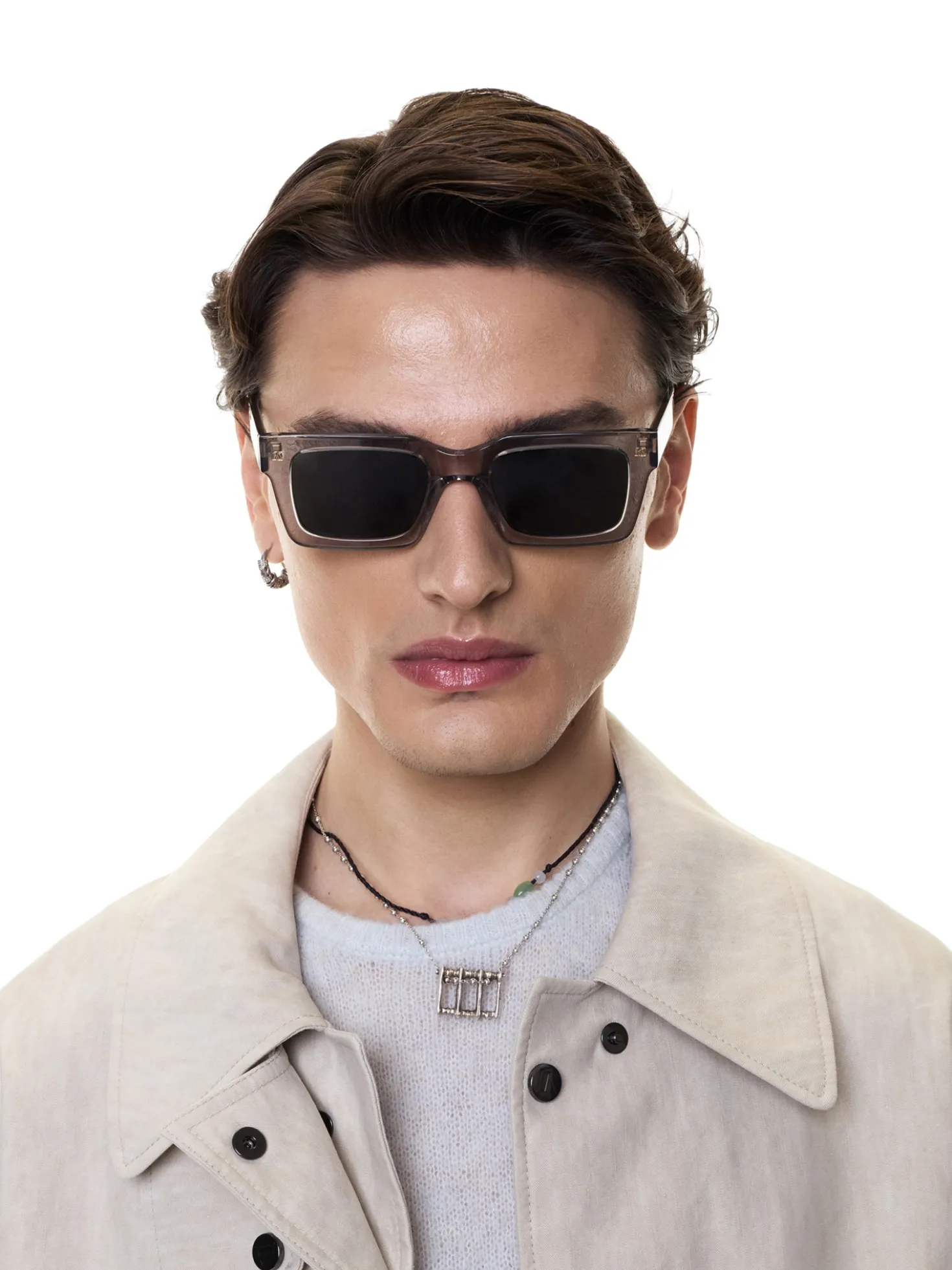 Szare okulary polaryzacyjne wayfarer