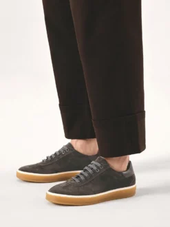 Szare sneakersy ze sznurowaną cholewką