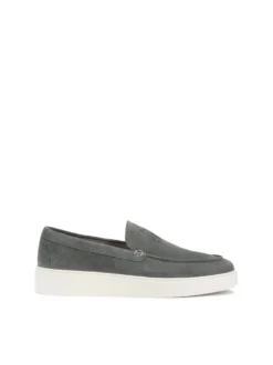 Szare zamszowe loafersy na podeszwie typu sneakers
