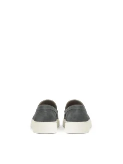 Szare zamszowe loafersy na podeszwie typu sneakers
