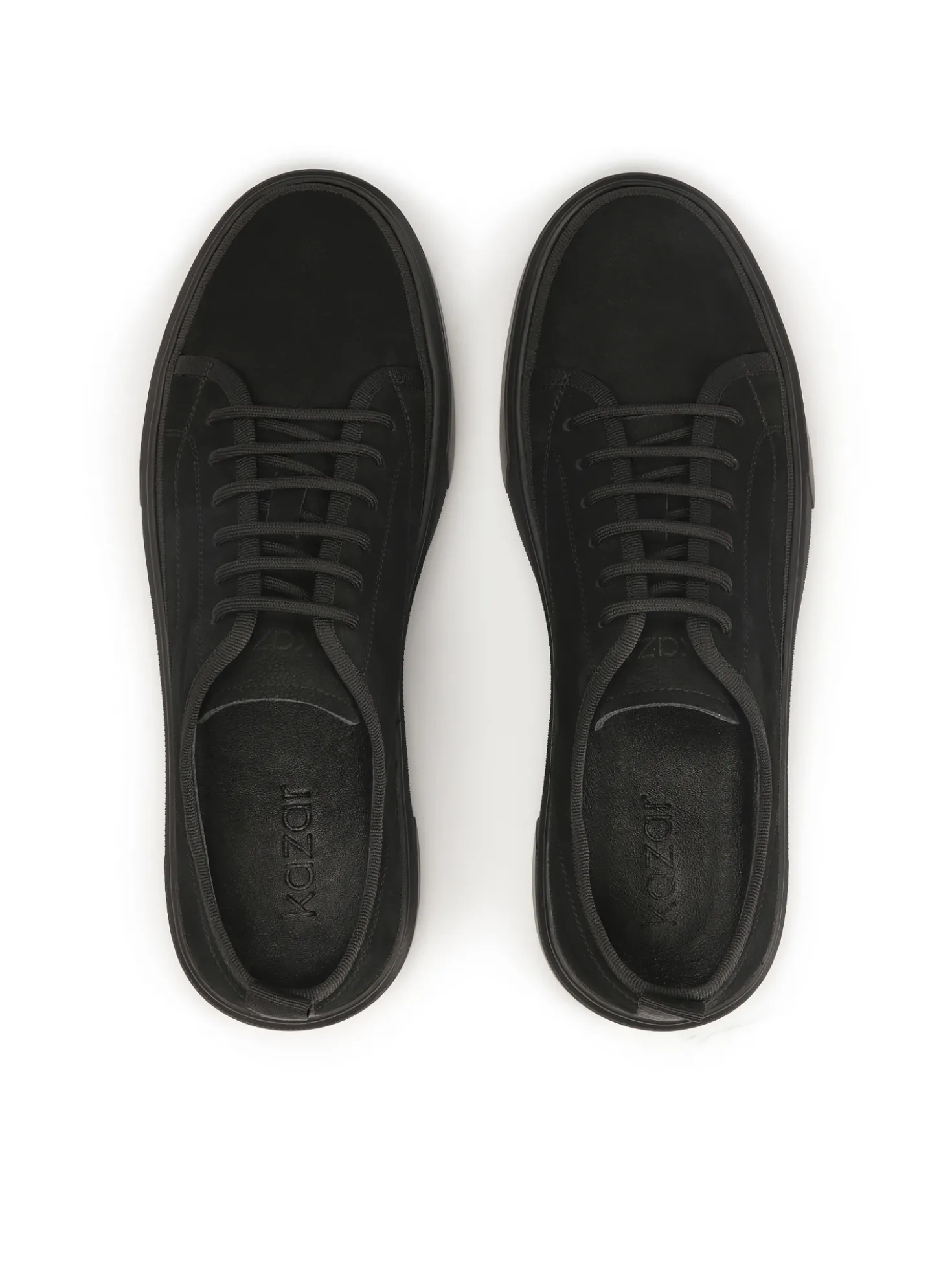 Sznurowane czarne sneakersy z nubuku