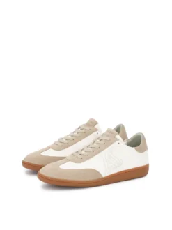 Sznurowane sneakersy z łączonych skór