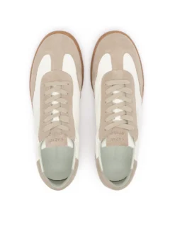 Sznurowane sneakersy z łączonych skór