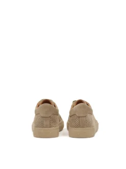 Taupe sneakersy z perforacją na cholewce