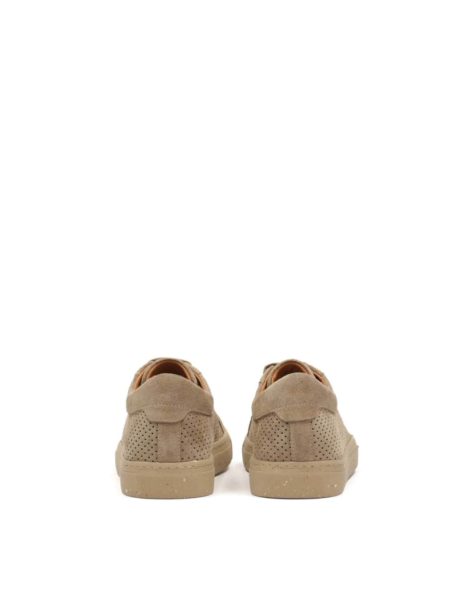 Taupe sneakersy z perforacją na cholewce