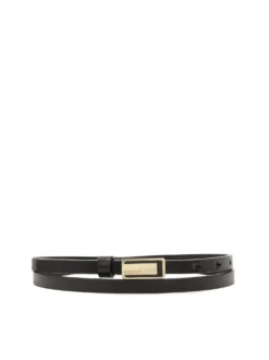 Wąski skórzany pasek z klamrą plate