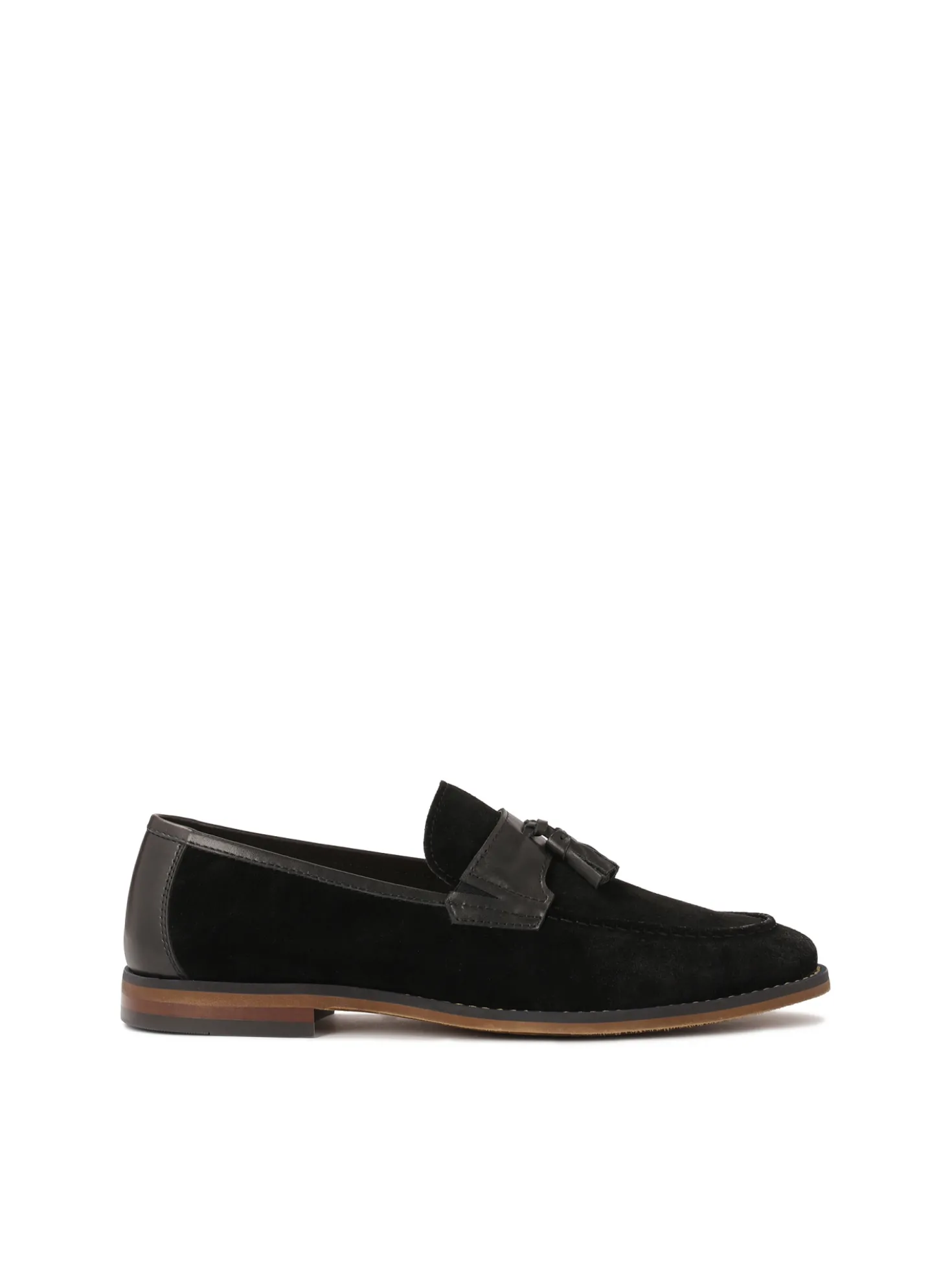 Wsuwane czarne loafersy z chwostem