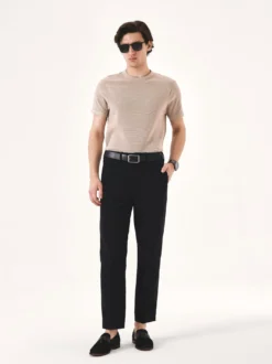 Wsuwane czarne loafersy z chwostem
