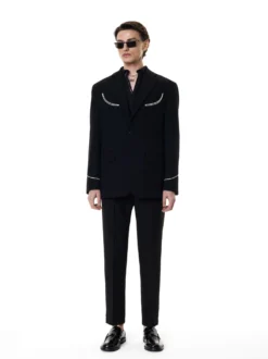 Wsuwane czarne loafersy z monogramem