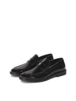 Wsuwane czarne loafersy z monogramem