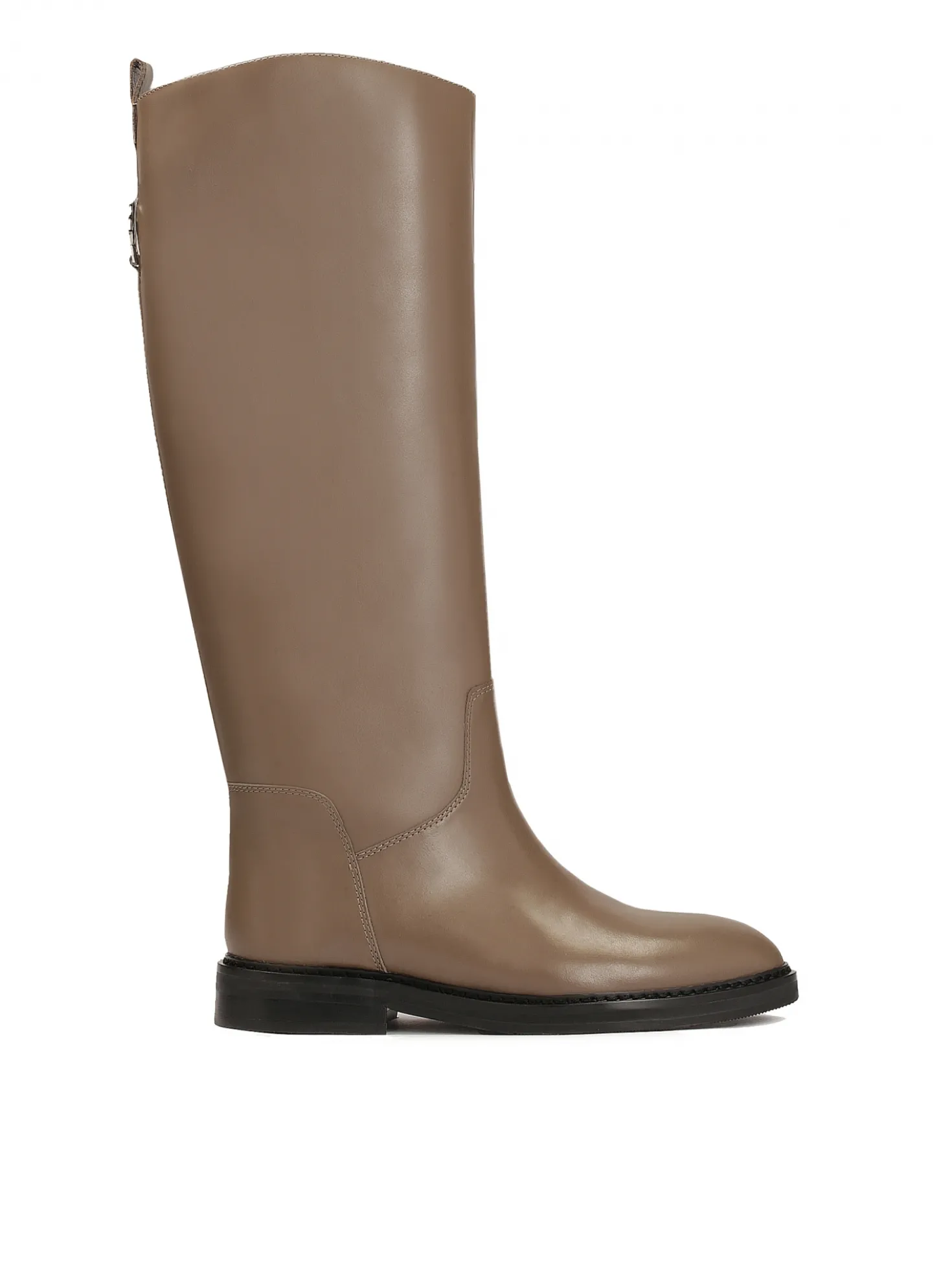 Wsuwane kozaki oficerki w kolorze taupe