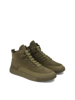 Wysokie sneakersy męskie z dwóch rodzajów skóry