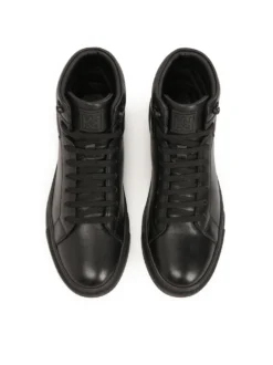 Wysokie sneakersy z naturalnej skóry w czarnym kolorze