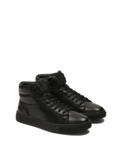 Wysokie sneakersy z naturalnej skóry w czarnym kolorze