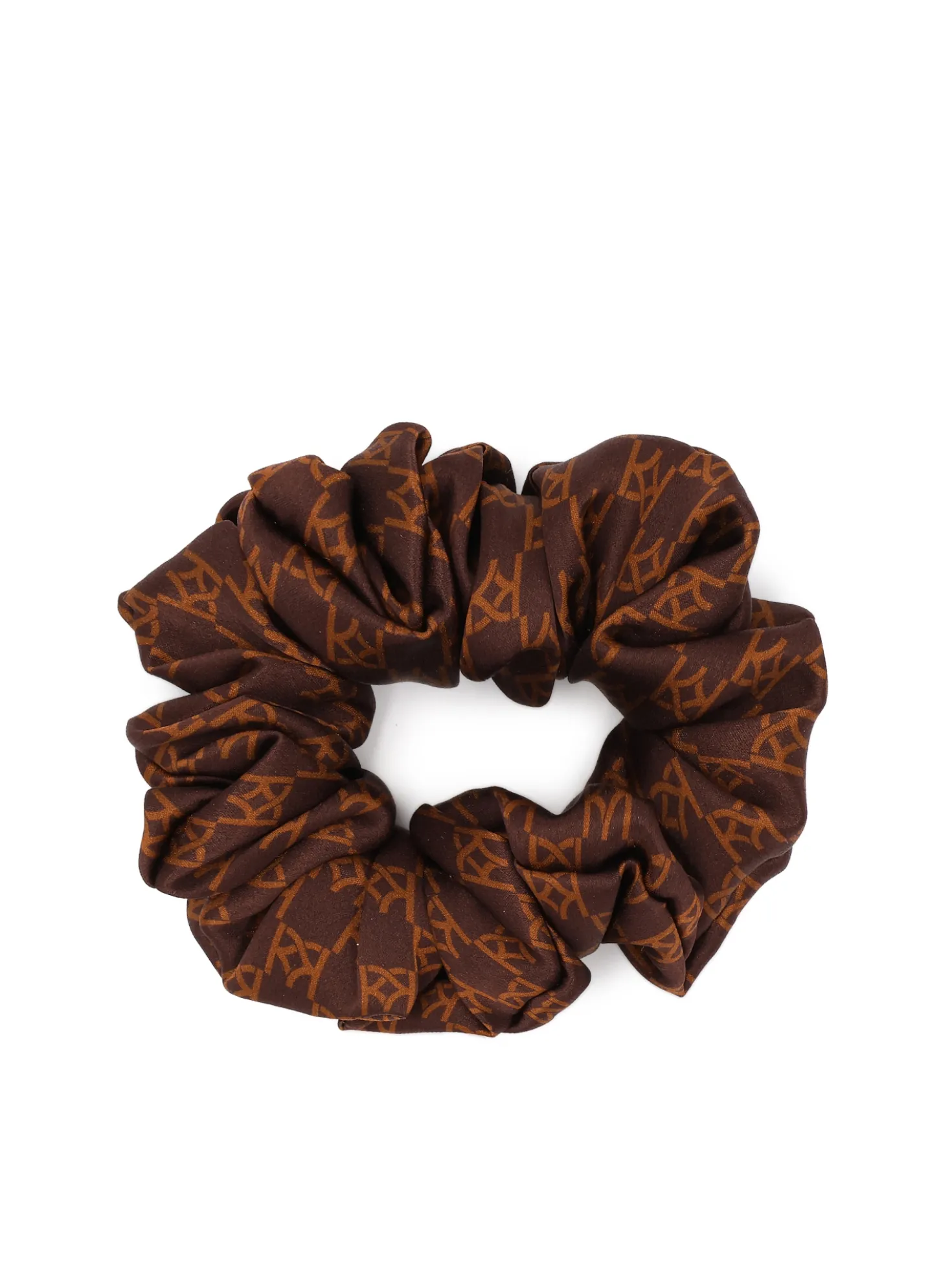 Wzorzysta gumka do włosów scrunchie z satyny jedwabnej