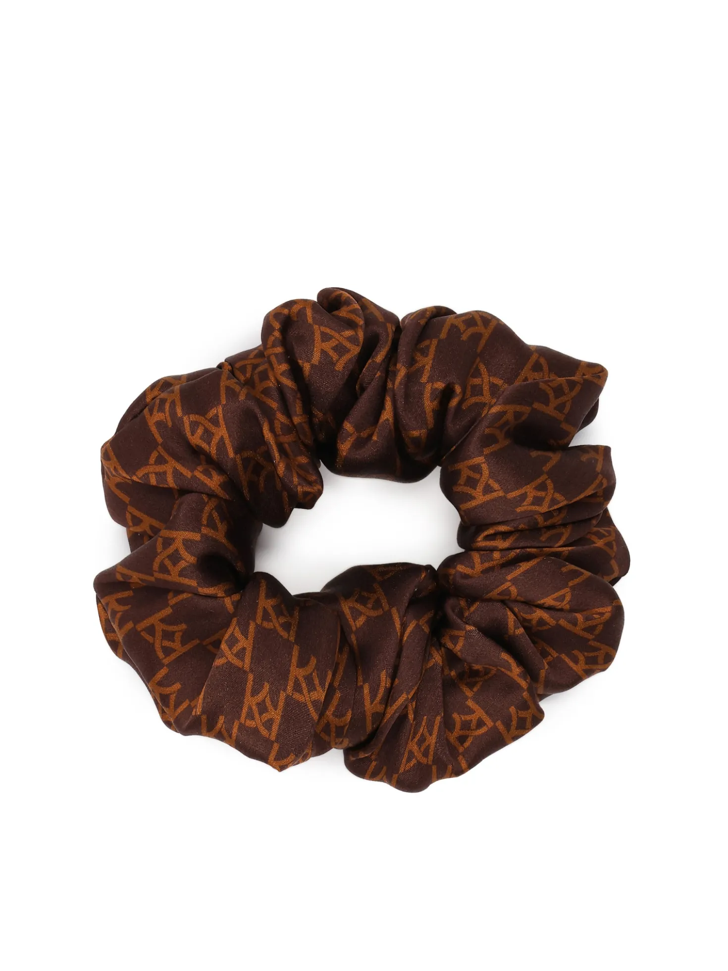 Wzorzysta gumka do włosów scrunchie z satyny jedwabnej