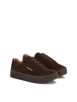 Zamszowe brązowe sneakersy