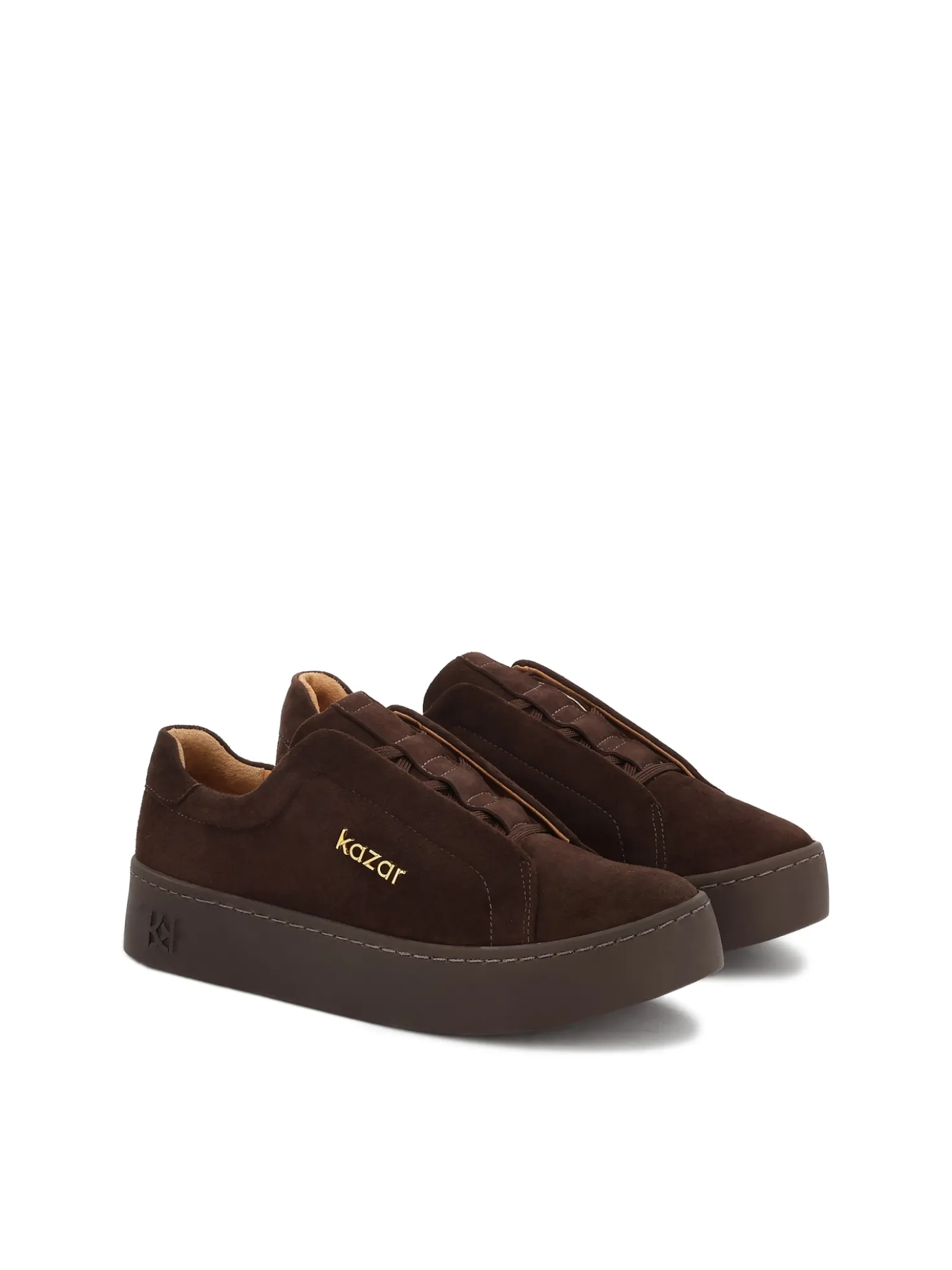 Zamszowe brązowe sneakersy