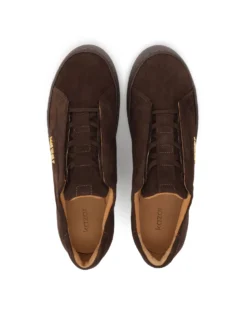 Zamszowe brązowe sneakersy