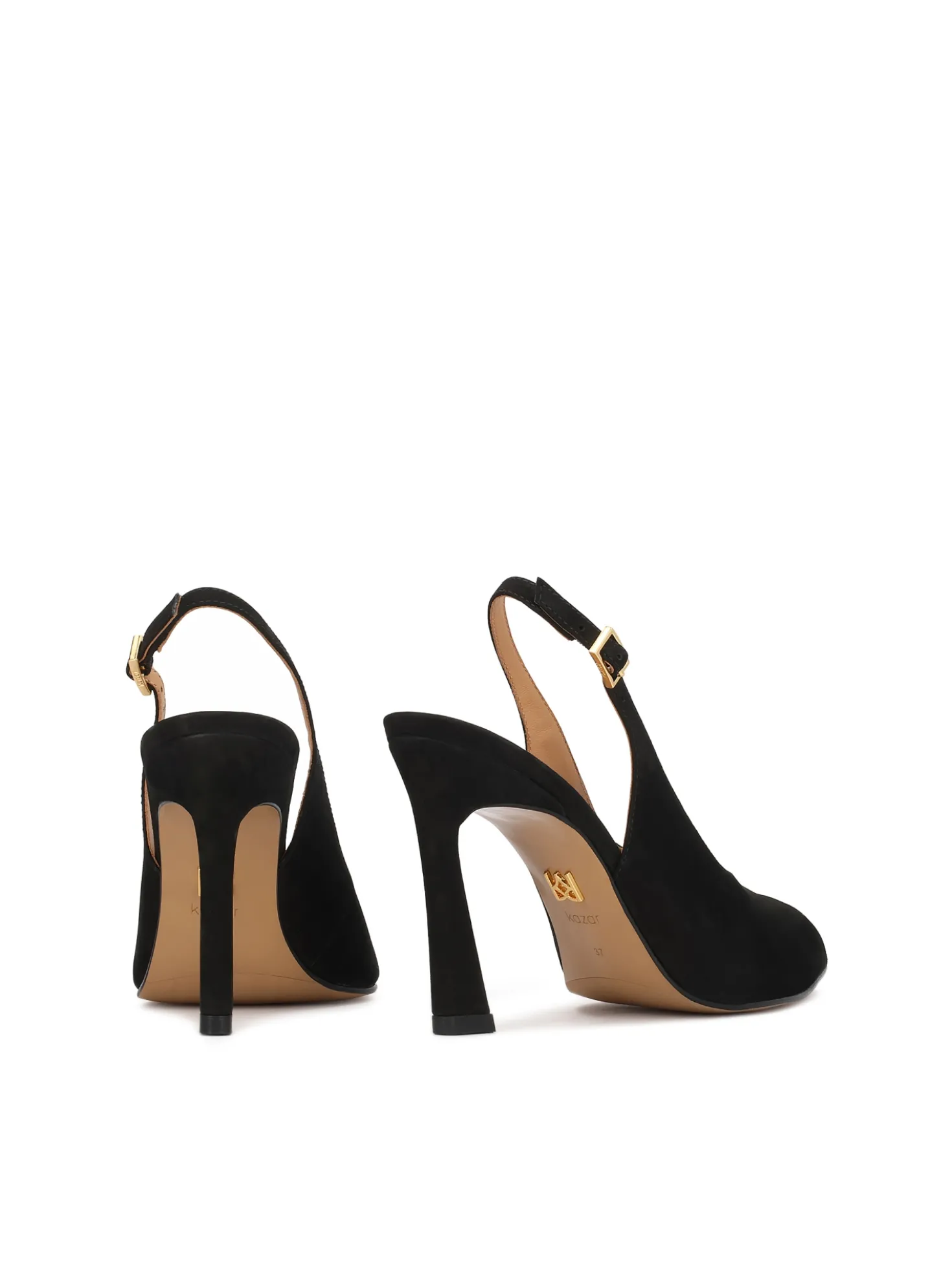 Zamszowe czółenka peep toe