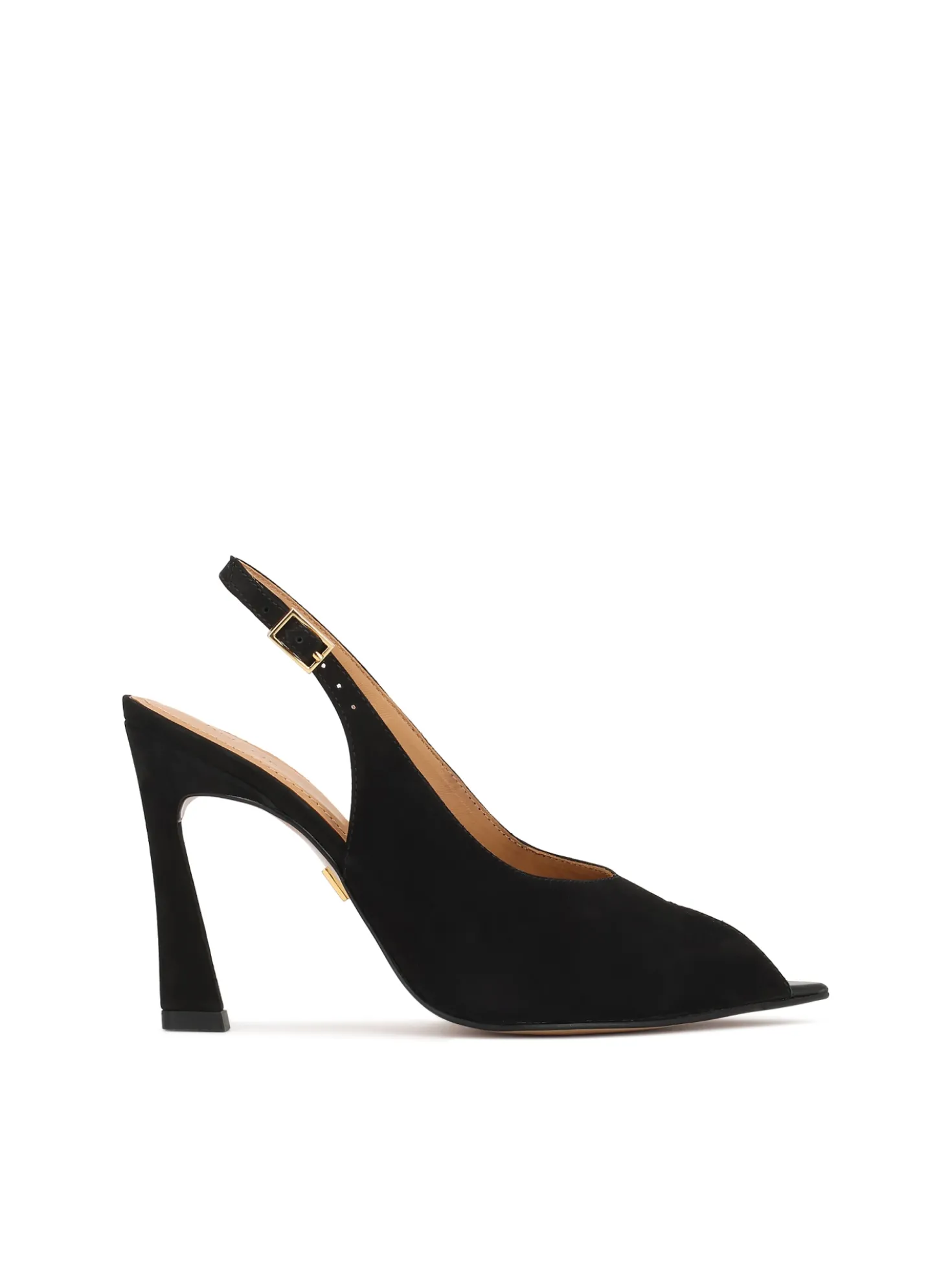 Zamszowe czółenka peep toe