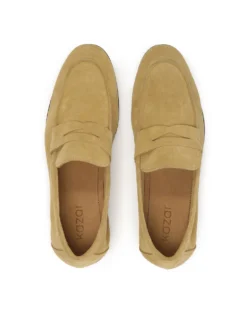 Zamszowe loafersy męskie z paskiem