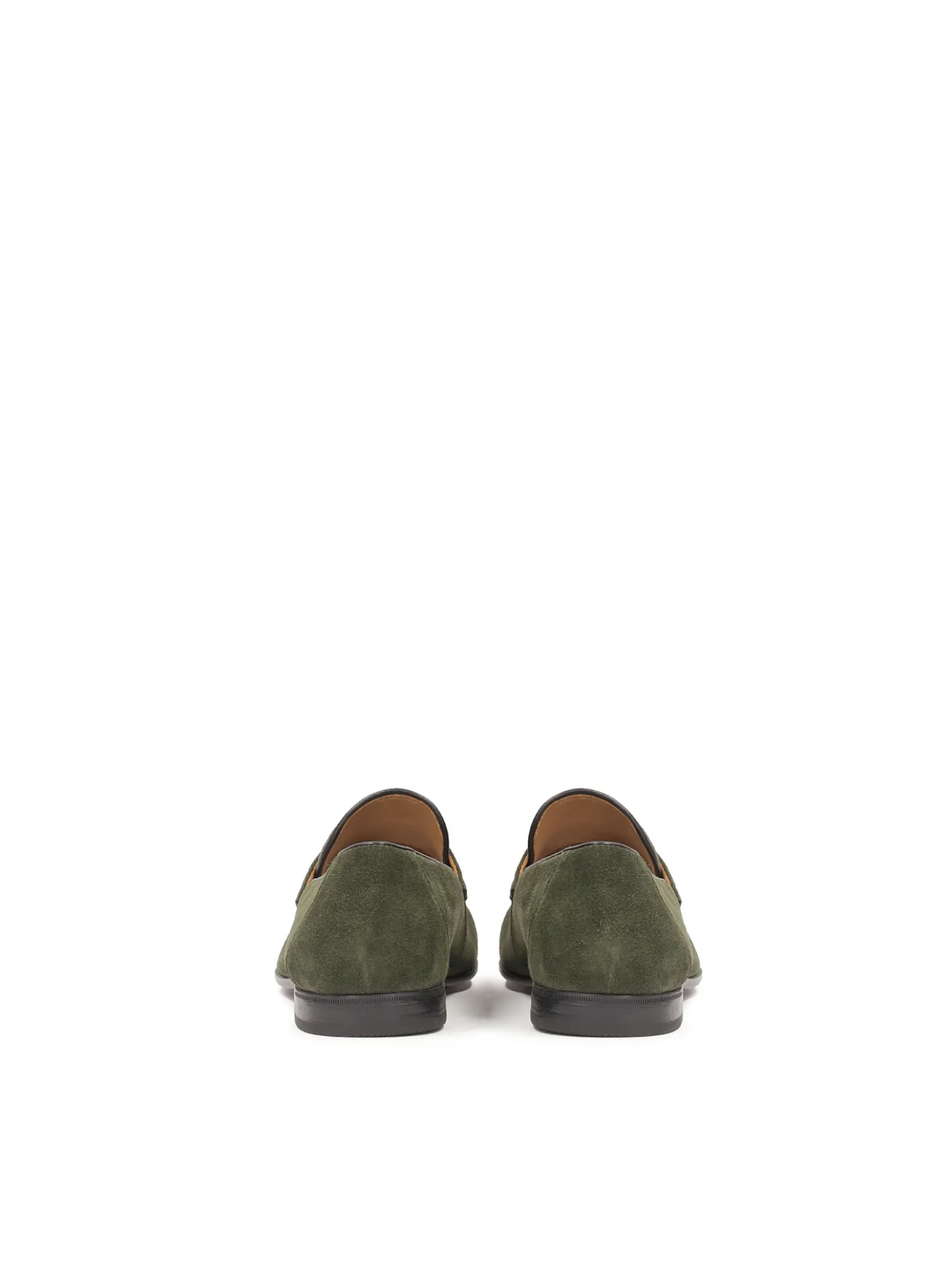 Zamszowe loafersy w khaki kolorze