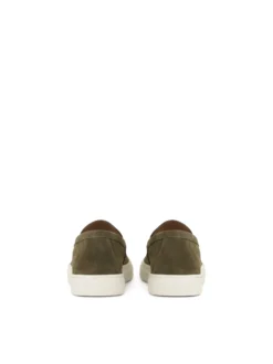 Zamszowe loafersy w kolorze khaki z podeszwa typu sneakers