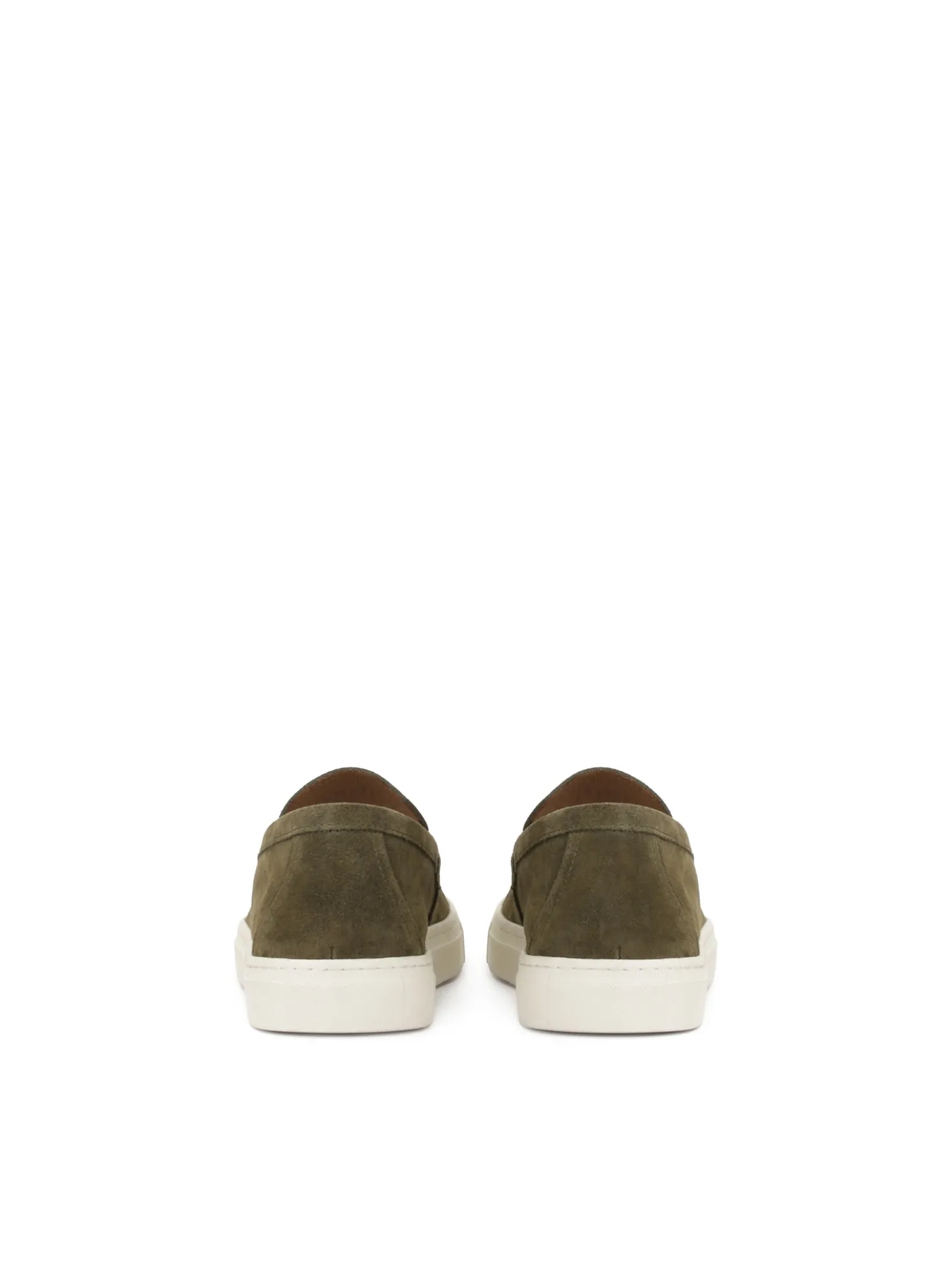 Zamszowe loafersy w kolorze khaki z podeszwa typu sneakers