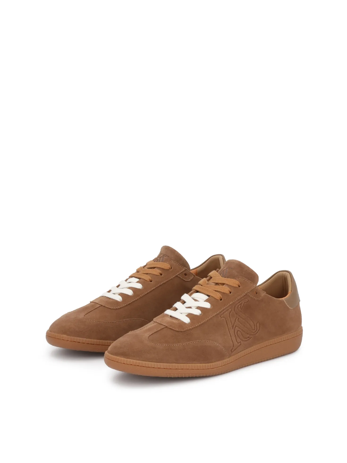 Zamszowe sneakersy męskie w kolorze brązu