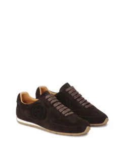 Zamszowe sneakersy z brązowego zamszu