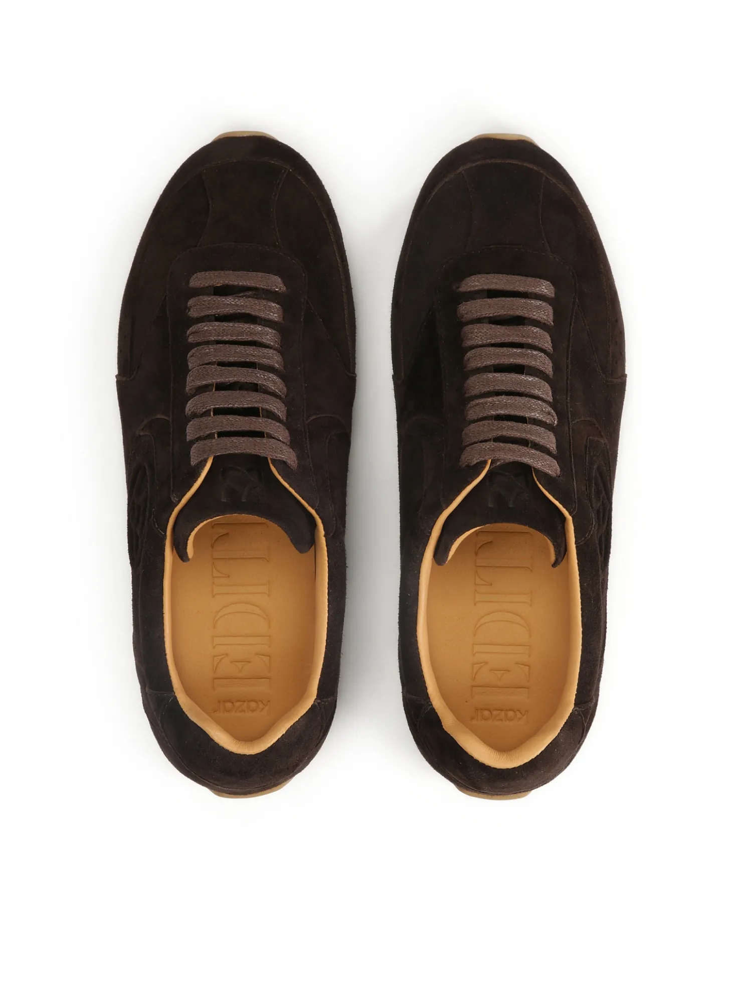 Zamszowe sneakersy z brązowego zamszu
