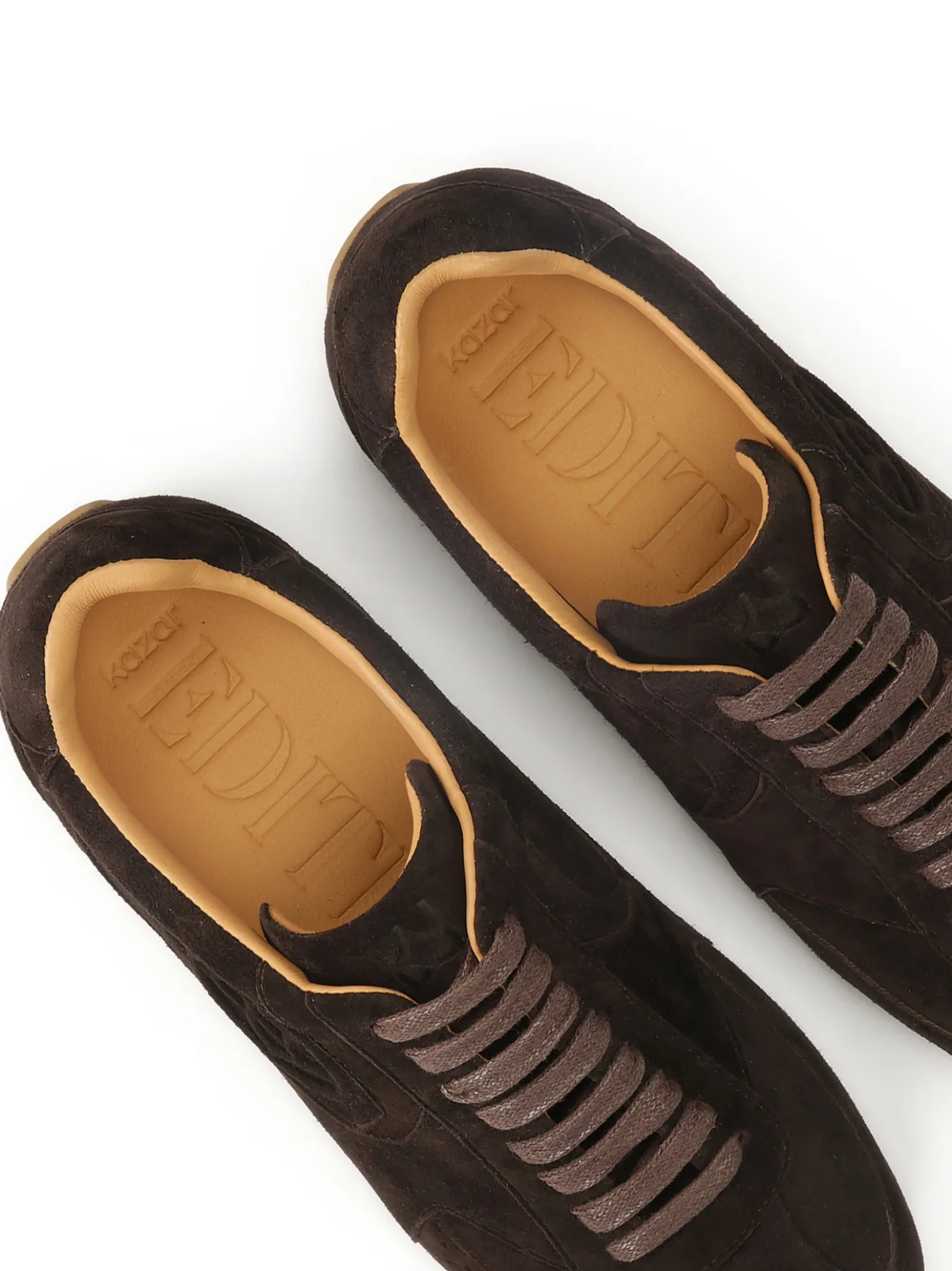 Zamszowe sneakersy z brązowego zamszu
