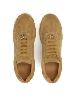 Zamszowe sneakersy z koturnem