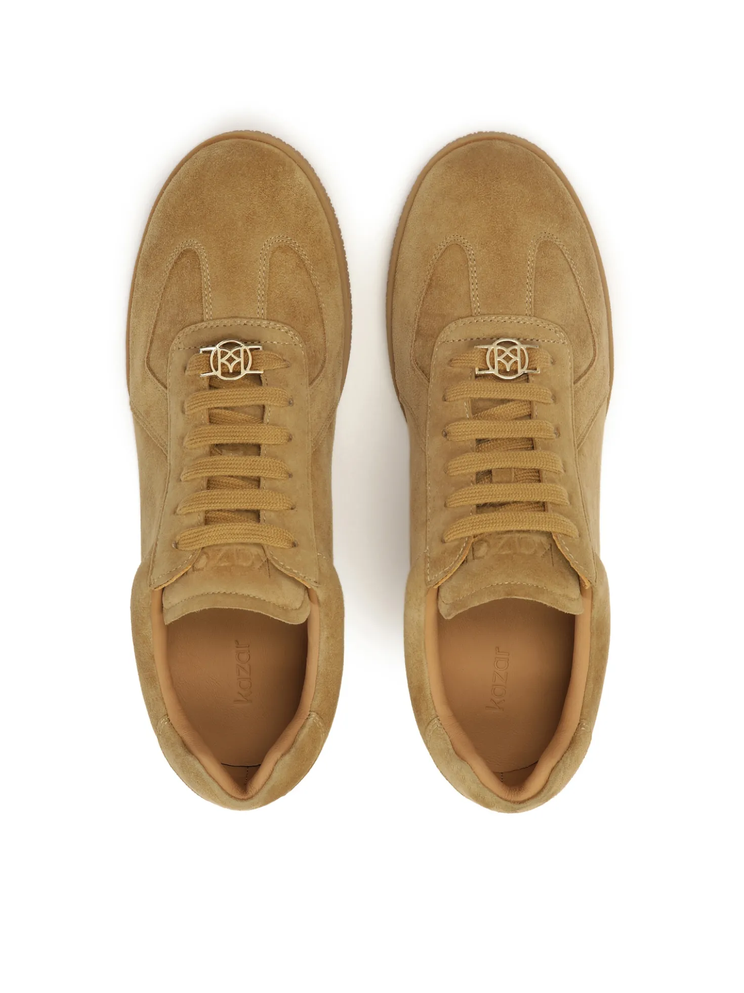Zamszowe sneakersy z koturnem