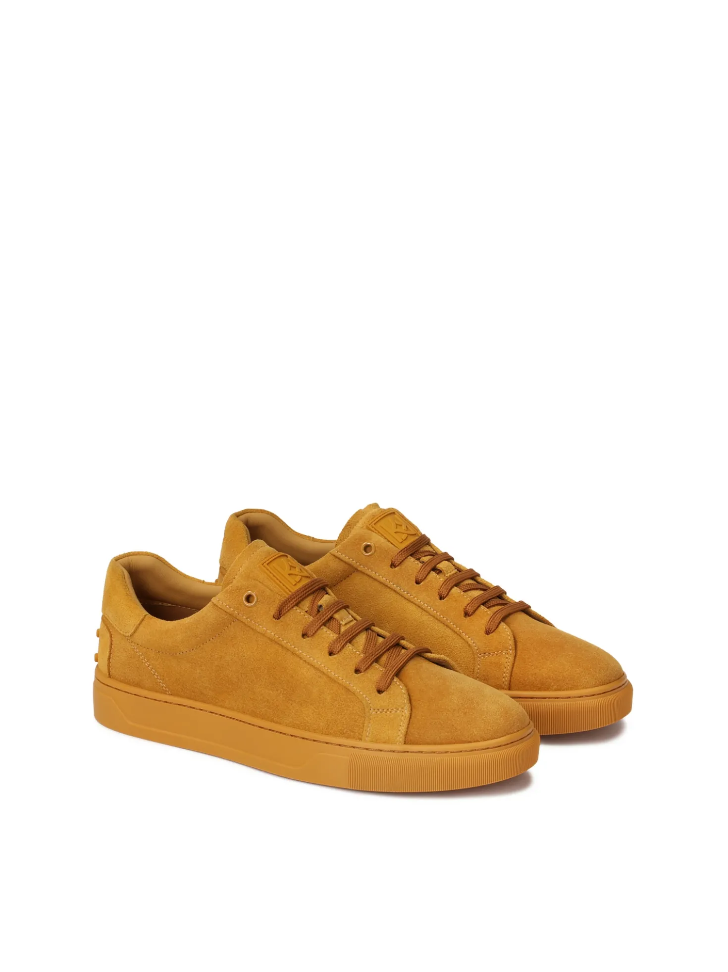 Zamszowe sznurowane sneakersy z wypustkami