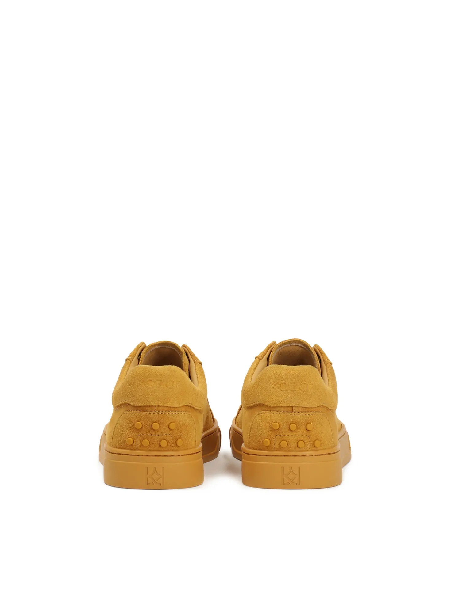 Zamszowe sznurowane sneakersy z wypustkami