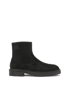 Zamszowe trzewiki męskie w czarnym kolorze