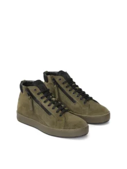 Zielone sneakersy z zamszu
