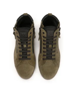 Zielone sneakersy z zamszu