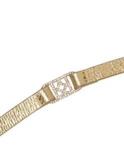 Złoty pasek z łańcuchem i monogramem